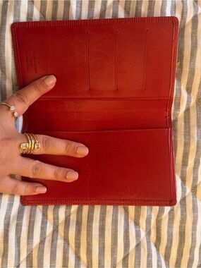 Louis Vuitton Red Leather Travel Card Wallet
